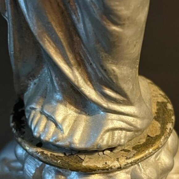 Vtg Hollywood Regency Art Nouveau Goddess Table Lamp Cast Metal **READ** - Picture 9 of 10